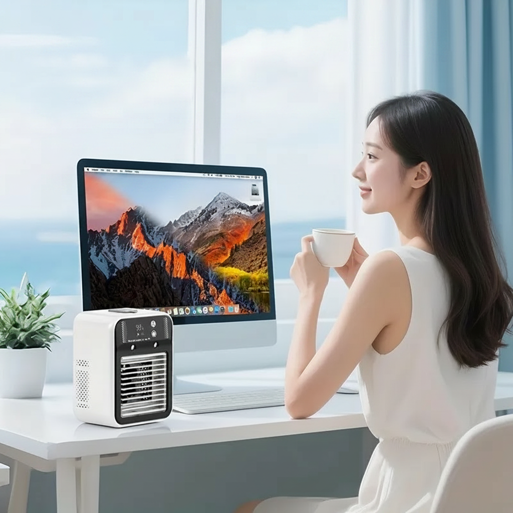 Fan Portable Air 3-in-1 Fan with 2 Mist Speeds – Personal Mist Cooler for Bedroom, Office & Camping Fan 2026