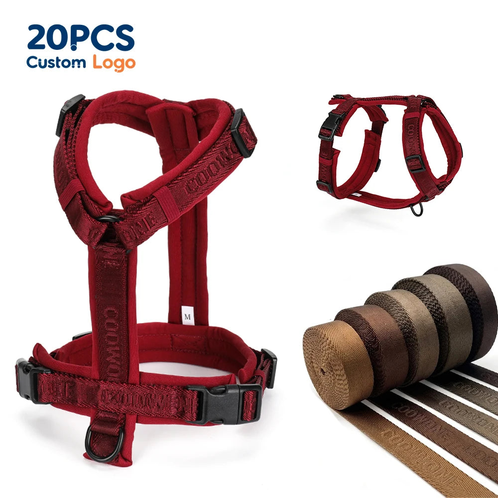 Jacquard Webbing Y Shape Dog Harness Soft Padded Y Form Dog Harness Secure Fit Front Clip Control No Pull Dog Harness